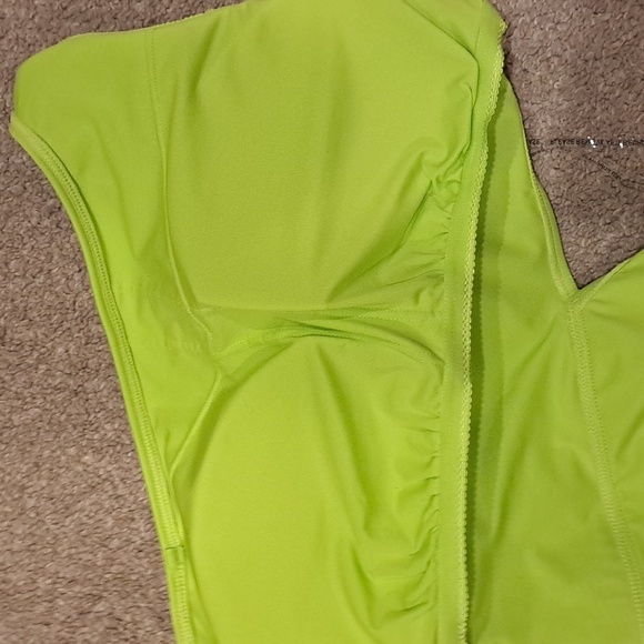 Michael Kors Limeade Color One Shoulder Cutout One Piece Swimsuit - Picture 11 of 11